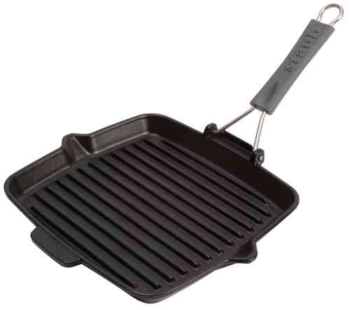 Grill pan with silicone handle